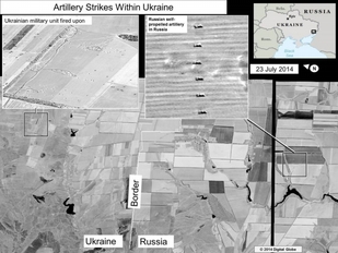 Údajné důkazy USA o ostřelování Ukrajiny z Ruska.