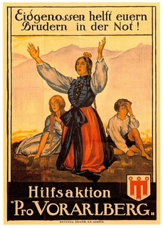 Tímto plakátem přesvědčovali roku 1919 němečtí Švýcaři vládu, aby vzala do klubu i Vorarlbersko.