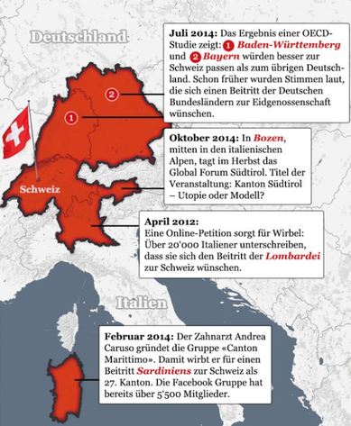 Mapa většího a ještě většího Švýcarska v "20.min.ch".