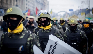 Protivládní aktivisté na Maidanu.