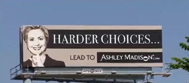 Billboard s Hillary Clintonovou.