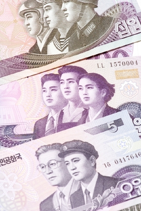 Severokorejské bankovky.