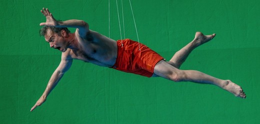 Ivan Trojan při natáčení reklamy T-Mobilu. 