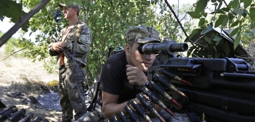 Proruští separatisté, východní Ukrajina.