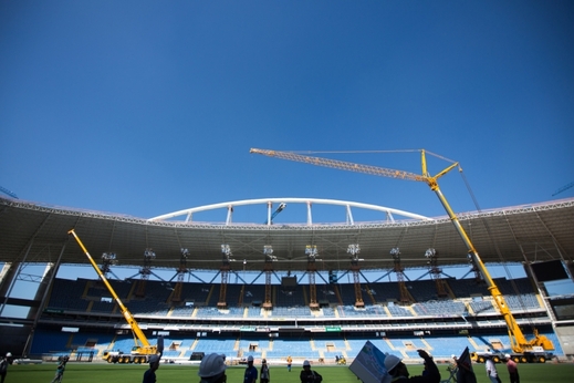 Na centrálním olympijském stadionu Joaa Havelangeho by měly probíhat poslední úpravy.