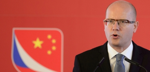 Premiér Bohuslav Sobotka při zahájení Čínského investičního fóra.