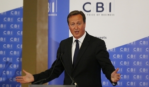 Britský premiér David Cameron při projevu v Glasgow.
