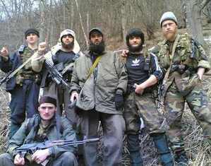 Islamističtí bojovníci na Kavkaze.