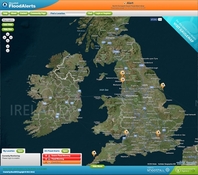 On-line britské povodňové mapy jsou volně k dispozici pro všechna média.