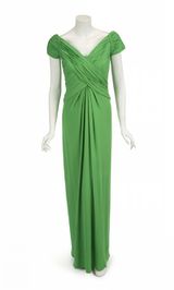 Zelené šaty od módní návrhářky Catherine Walkerové.