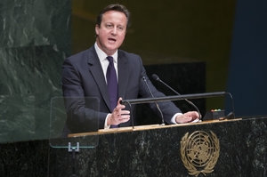 Premiér Cameron hovoří na VS OSN.