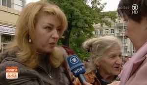 Reportérka ARD v Doněcku.