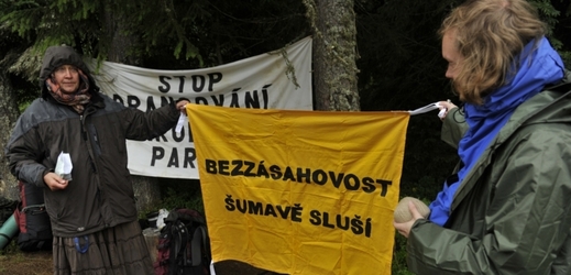 Ekologičtí aktivisté pokračovali 20. července 2011 v blokádě lokality Ptačí potok u Modravy, aby zabránili kácení kůrovcem napadených stromů.