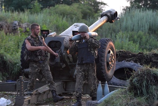 Dělostřelci ukrajinské armády.