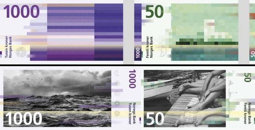 Použití motivů pixelu ve Snøhetta Designu jako rub dá bankovkám zároveň tradiční i moderní výraz.
