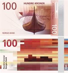 Lícová strana nových norských bankovek: Norwegian Living Space od The Metric System.