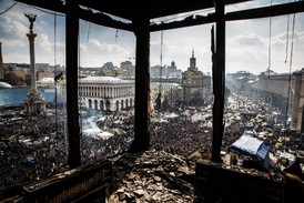Druhé místo v kategorii Aktualita - snímek Centrální náměstí v Kyjevě (Autor: Petr Shelomovskiy).