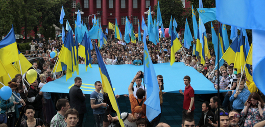 Demonstrace Tatarů z května letošního roku.