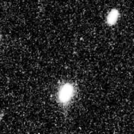 Objekt KP1 na snímku z Hubbleova kosmického dalekohledu.