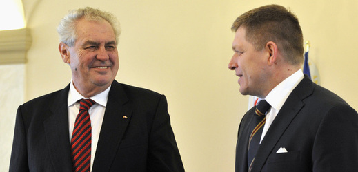 Prezident Miloš Zeman a slovenský premiér Robert Fico. 