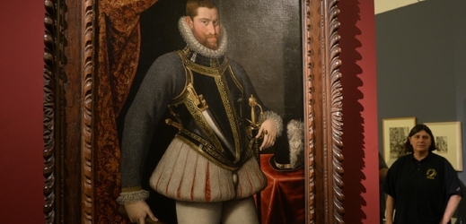 Nedávno objevený portrét Rudolfa II. od Lucase van Valckenborch zapůjčený z Vídně.