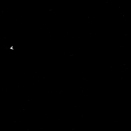 Vzdalující se Philae vyfotografovaný z Rosetty.