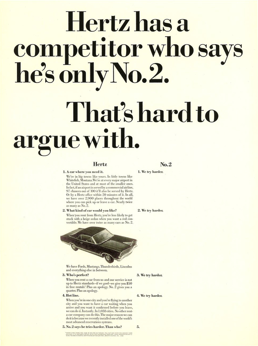 Reklama půjčovny aut Hertz.