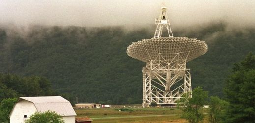 Radioteleskop, který se nachází v Green Bank.