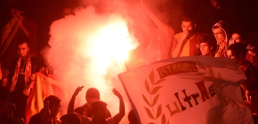 Fanoušci Galatasaraye Istanbul.