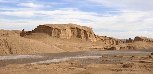 Solná poušť Lút v provincii Kermán.