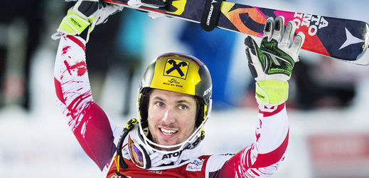 Marcel Hirscher se radoval ze čtrnáctého slalomového vítězství v SP.