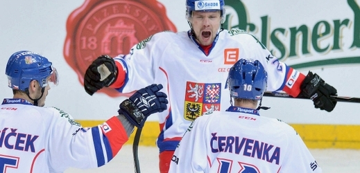 Momentka z hokejového zápasu Česko - Švédsko 4:6.