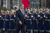 Nový rumunský prezident Klaus Iohannis při inauguraci.