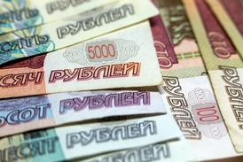 Ruská měna rubl.