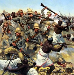Britové bojují proti Mahdího povstání v Súdánu.