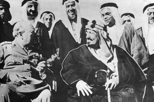 Churchill se zakladatelem království Saúdské Arábie (1950).