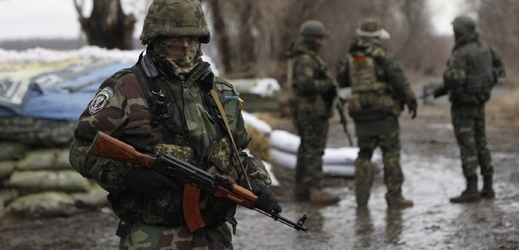 Kontrolní stanoviště ukrajinské armády.