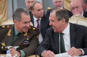 Šéf ruské diplomacie Lavrov a ruský ministr obrany Šojgu.