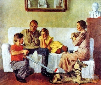 Šťastná rodina - na plátně sovětského malíře.