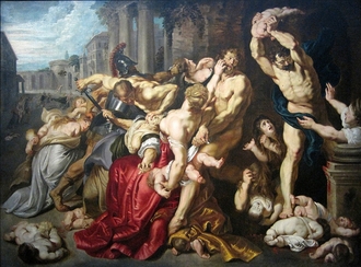 Vraždění nevinných v představě Rubense.