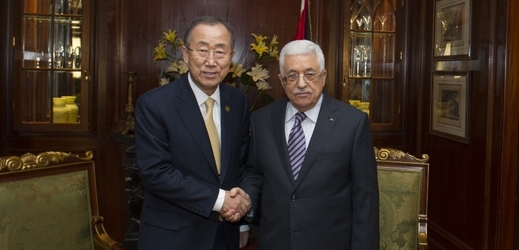 Šéf OSN a palestinský prezient v Káhiře (prosinec 2014).