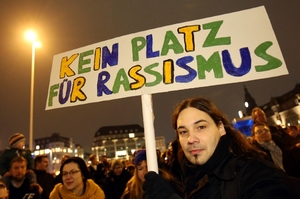 Antidemonstrace proti Pegidě v Hamburku.