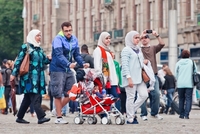 Muslimská rodina v Amsterdamu.