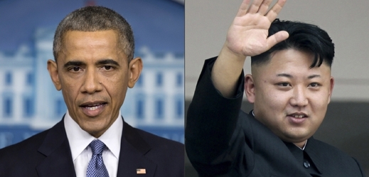 Americký prezident Barack Obama (vlevo) a severokorejský vůdce Kim Čong Un.