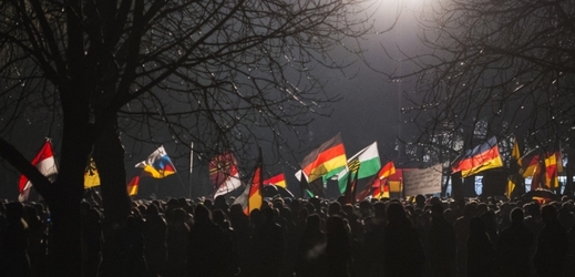 Demonstrace v Drážďanech.