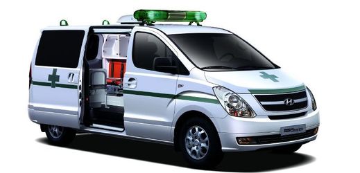Sanitka značky Hyundai, která bude pomáhat v boji proti ebole.