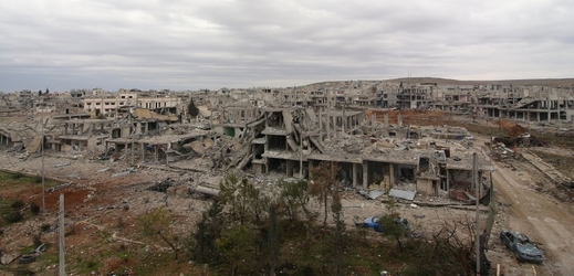 Trosky syrského města Kobani po bojích.