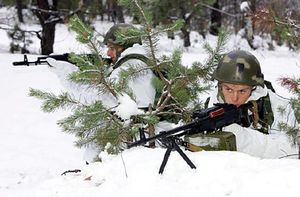 Ruští vojáci při výcviku.