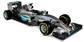 A nakonec monopost úřadujících šampionů. Mercedes vsadil na osvědčené barvy i tváře, tudíž bude v německém týmu i nadále závodit aktuální mistr světa Lewis Hamilton z Velké Británie a Němec Nico Rosberg. Foto: facebook.com/MercedesAMGF1