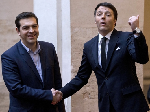 Tsipras a italský premiér Matteo Ranzi.